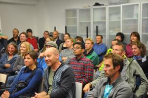 The crowd is very engaged in Chamonix